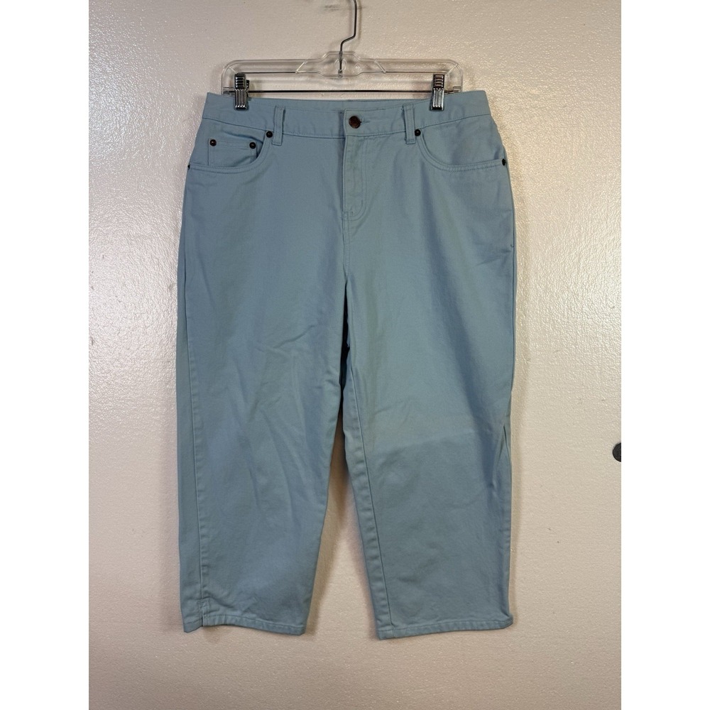 Vtg Bill Blass Capri Jeans Womens Sz 10 Light Blue Denim Pants Y2K 100% Cotton
